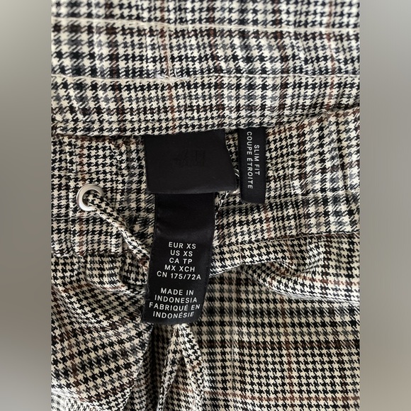 H&M Women’s Slim Fit Ankle Length Plaid Trouser Jogger Pants - Picture 8 of 9